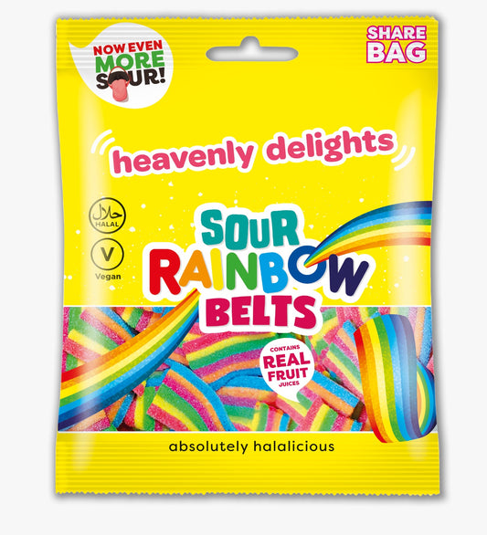 Sour Rainbow Belts 140g Pose